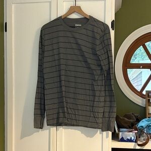 Mossimo Supply Co. Charcoal Striped Long Sleeve Tee